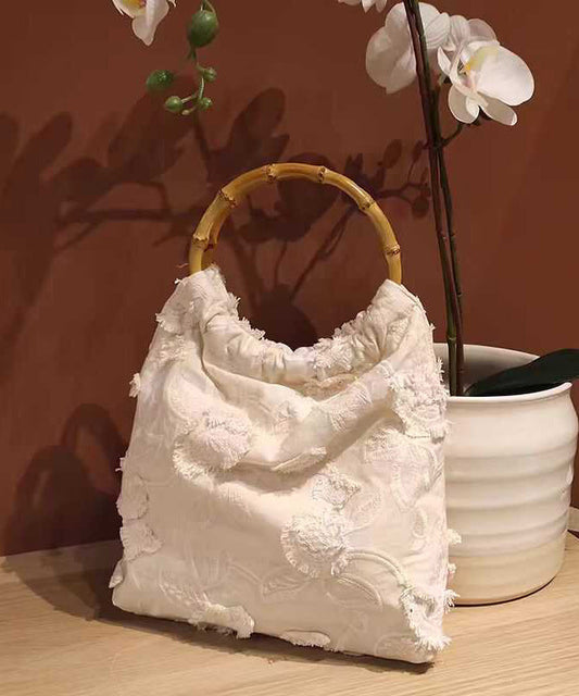 Bag Cotton New Embroidery Tassel Beige Chinese Style Tote