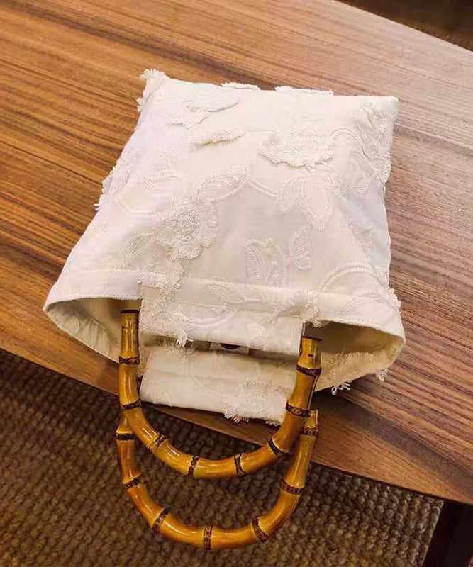 Bag Cotton New Embroidery Tassel Beige Chinese Style Tote