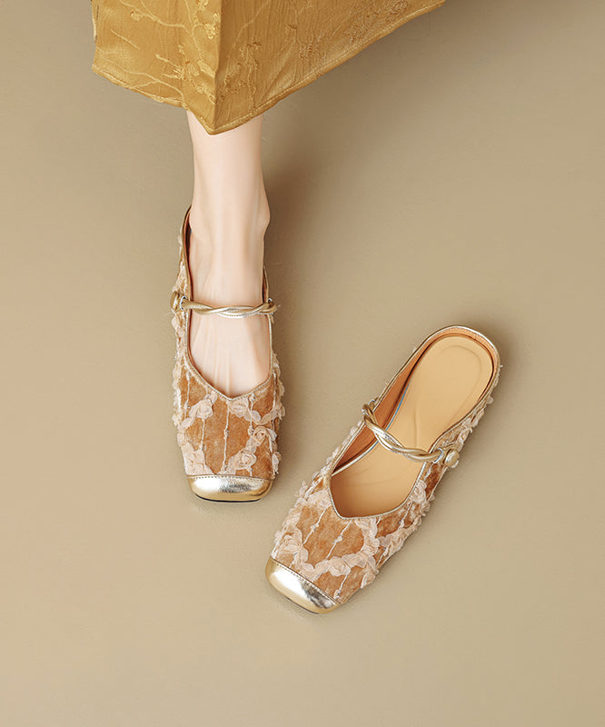 Ruffled Cowhide Leather Fashion Apricot Style New Print Chinese