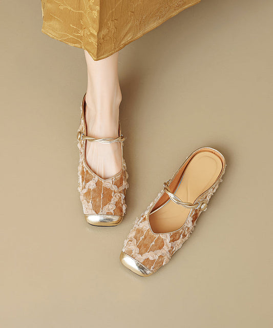 Ruffled Cowhide Leather Fashion Apricot Style New Print Chinese