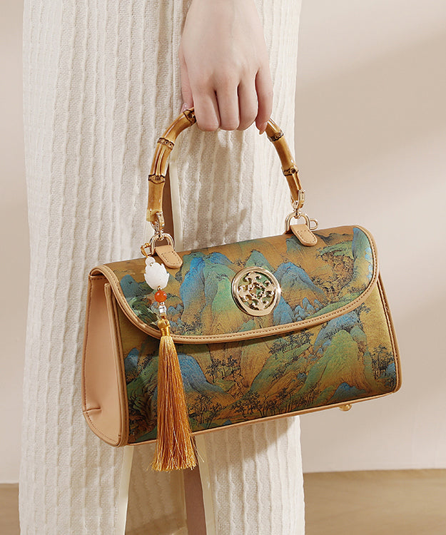 Leather Calf Tassel New Bag Style Print Chinese Tote