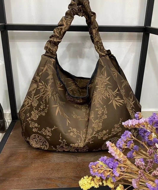 New Versatile Coffee Chinese Shoulder Bag Style Print