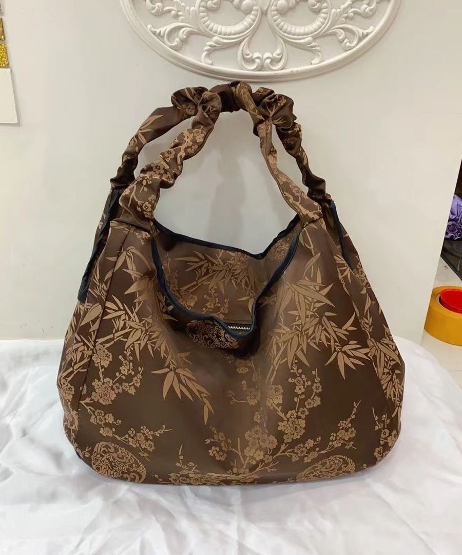 New Versatile Coffee Chinese Shoulder Bag Style Print