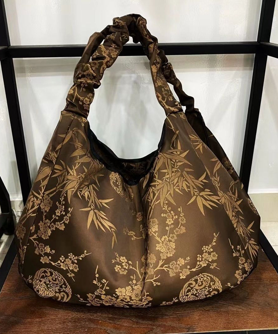 New Versatile Coffee Chinese Shoulder Bag Style Print
