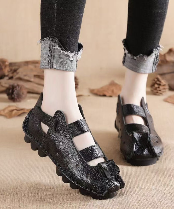 Yellow Splicing Out Flat Hollow Sandals New Comfortable