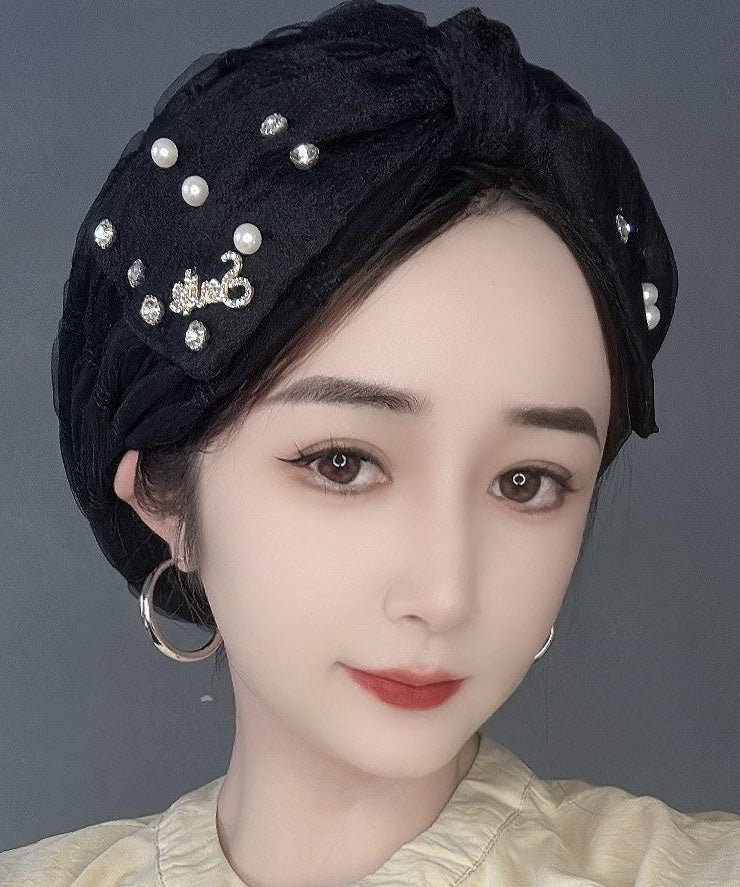 Beige Pearl Boonie Bubble New Zircon Fashion Thin Hat Tulle