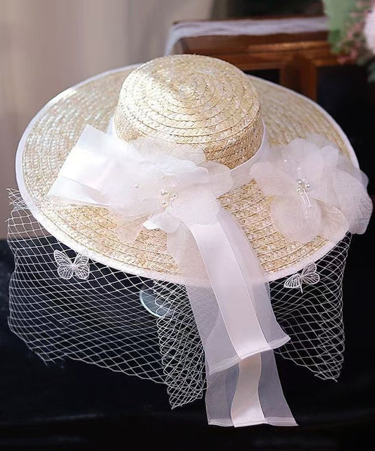 New Style Countryside Straw French Lace Flower Hat