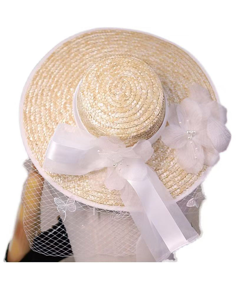 New Style Countryside Straw French Lace Flower Hat