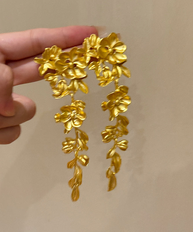 Tassel Gold Overgild New Drop Earrings Floral Copper