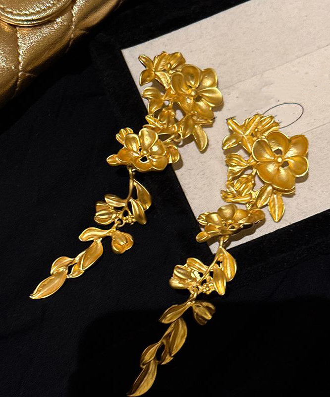 Tassel Gold Overgild New Drop Earrings Floral Copper