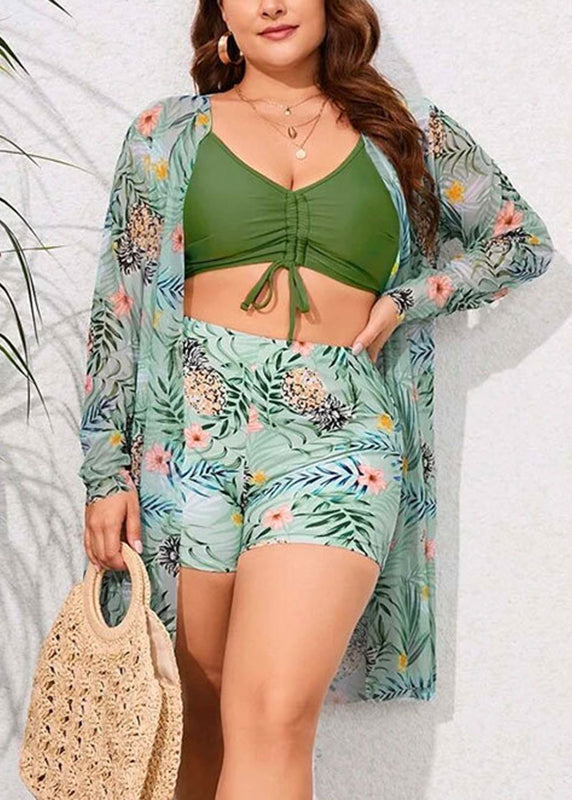 Ensemble de maillot de bain trois pièces New Green Cardigans VC061