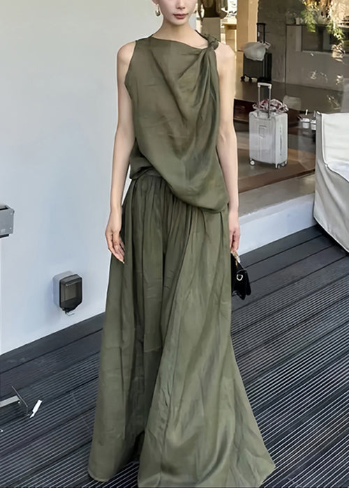 Skirts Set New Green And Two Design Tank Piece Original Linen