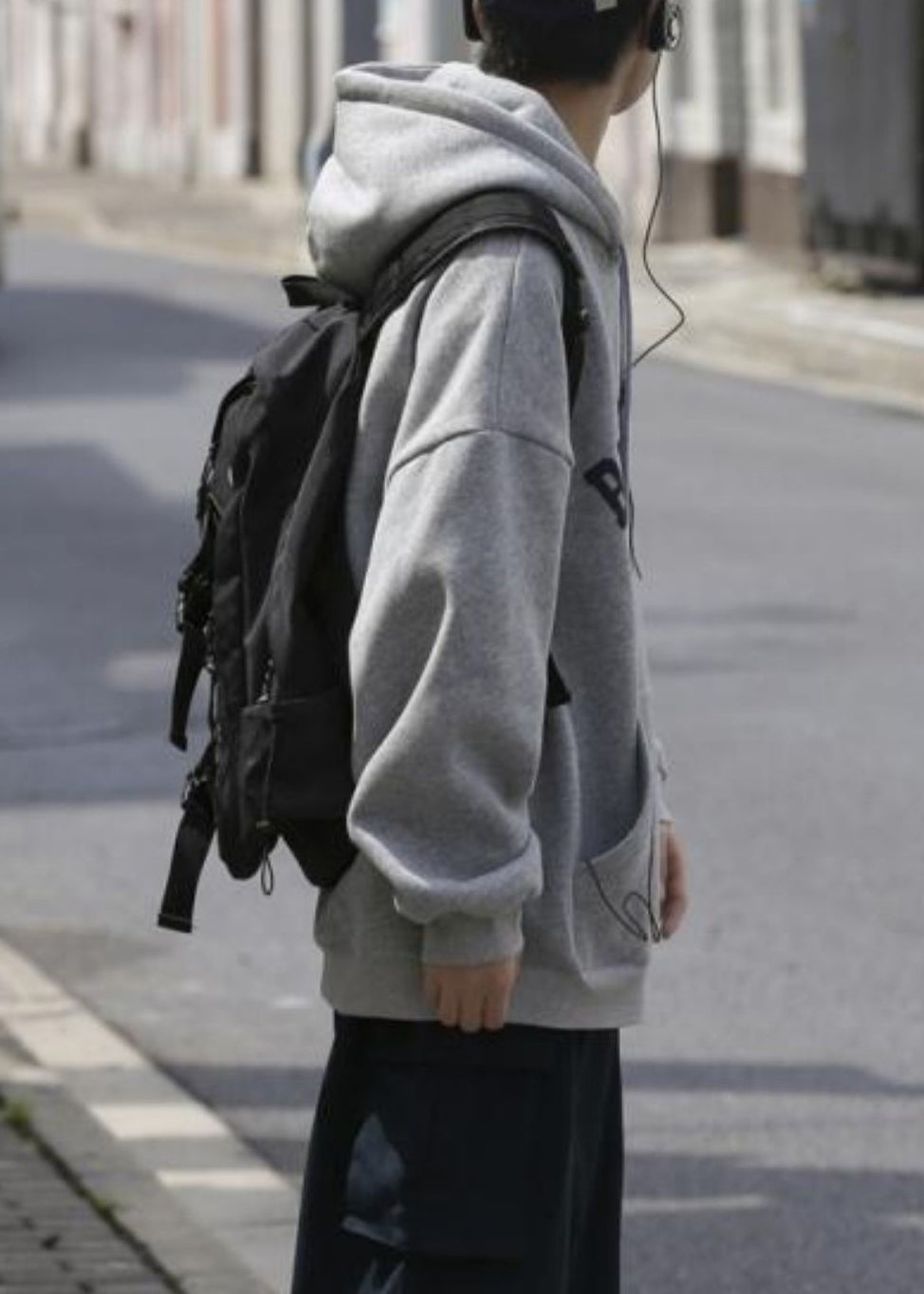 New Grey Hooded Print Pockets Cotton Mens Sweatshirts Spring YQ031