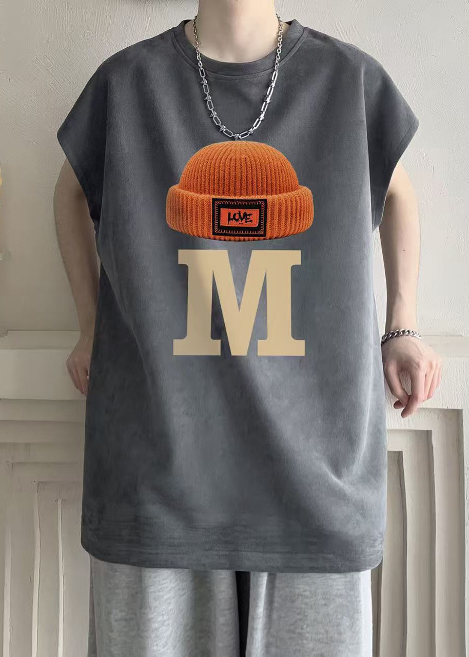 O Shirts Neck Grey Summer Cotton T Print Mens New