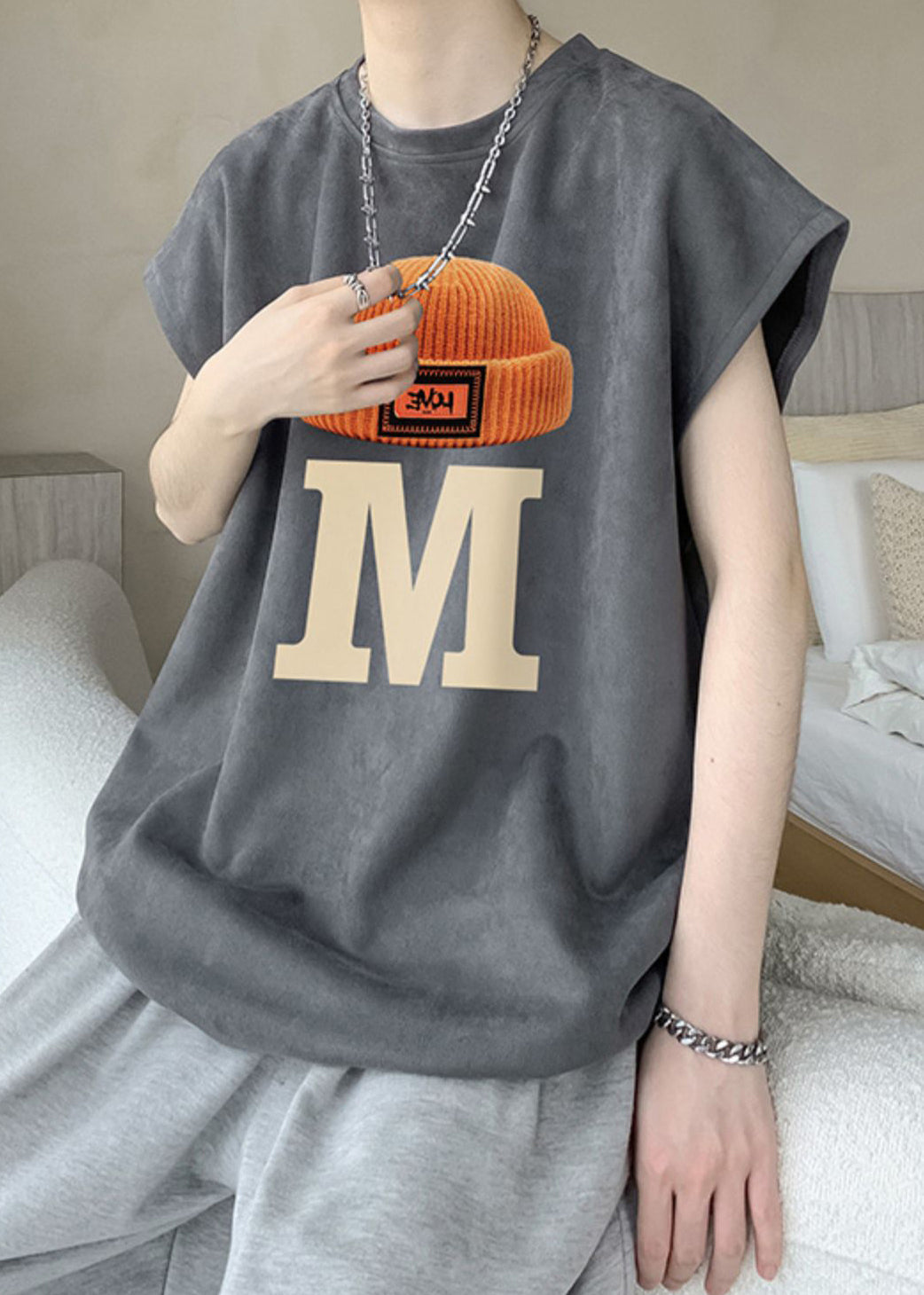 O Shirts Neck Grey Summer Cotton T Print Mens New