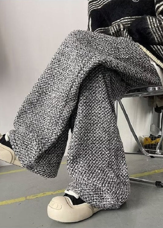 Oversized Pants Men New Woolen Spring Grey