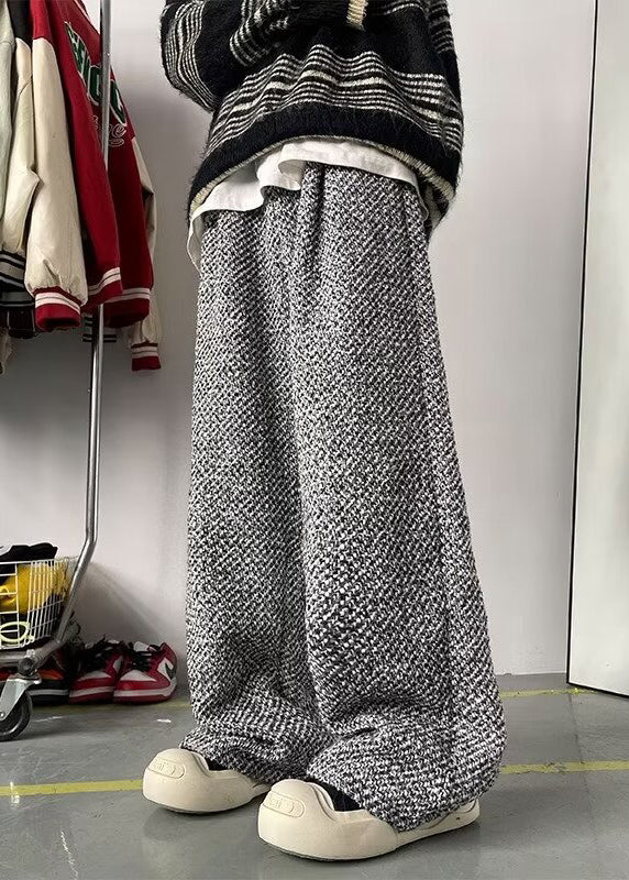 Oversized Pants Men New Woolen Spring Grey