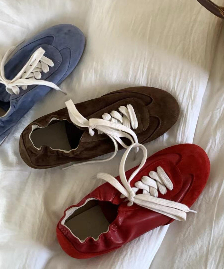 Red Up Handmade New Sports Shoes Flats Lace