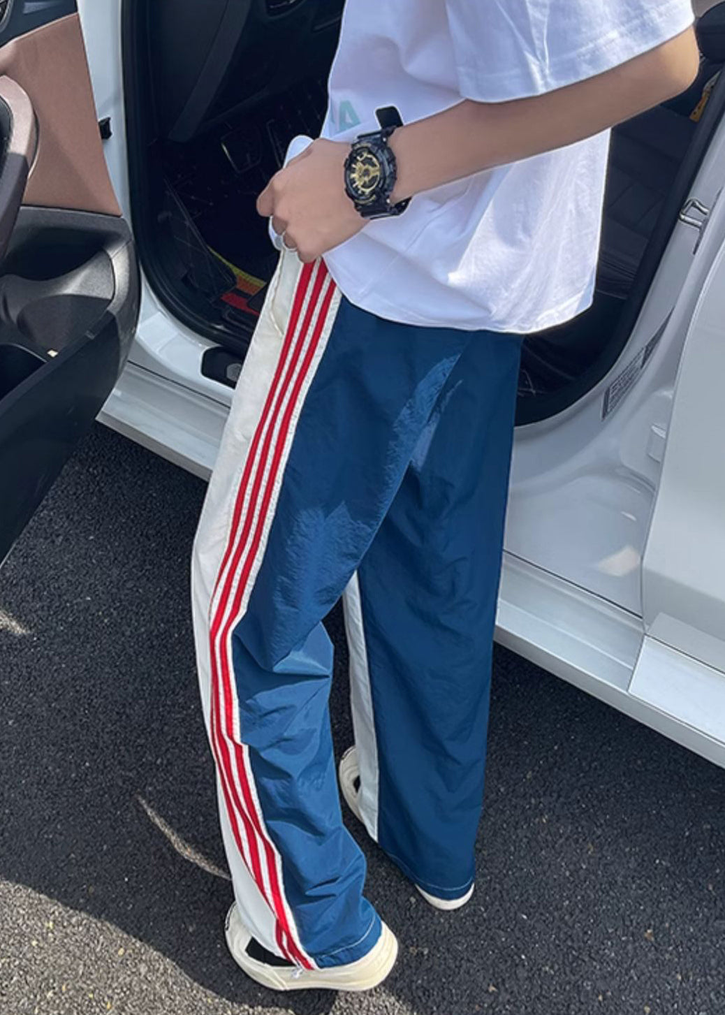 Spandex Oversized Khaki Pants Men Spring New Patchwork Apparel