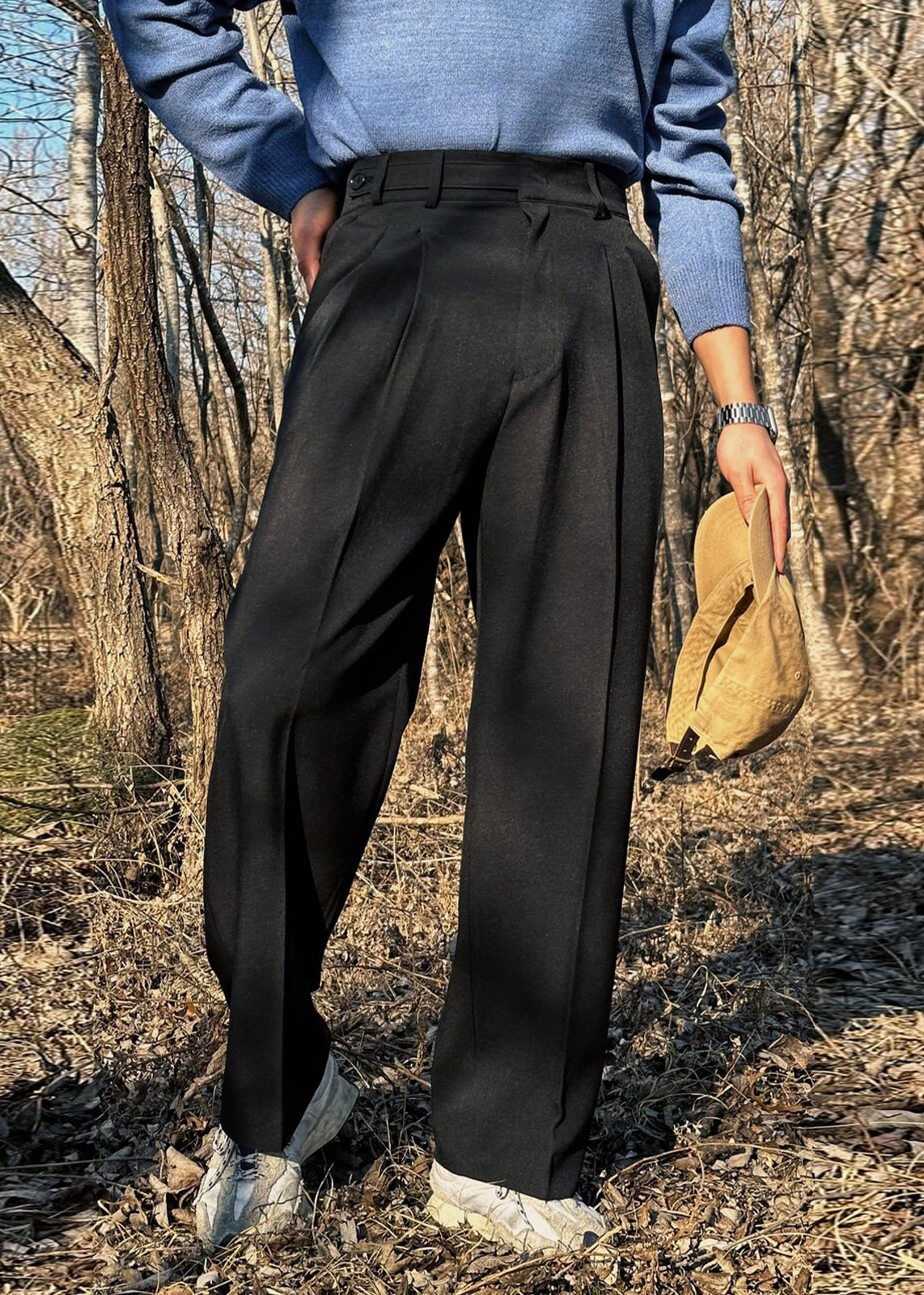 Solid Men Waist Spandex New High Pants Summer Pockets Khaki