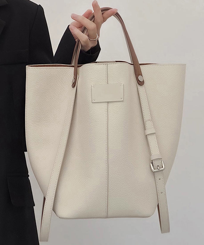 Large Capacity Beige New Bucket Minimalist Bag