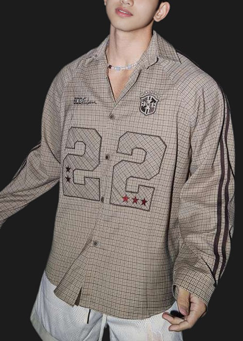 Peter Shirts Spring New Plaid Men Cotton Collar Striped Pan