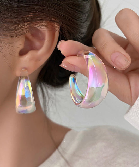 Earrings Hoop Rainbow New Acrylic