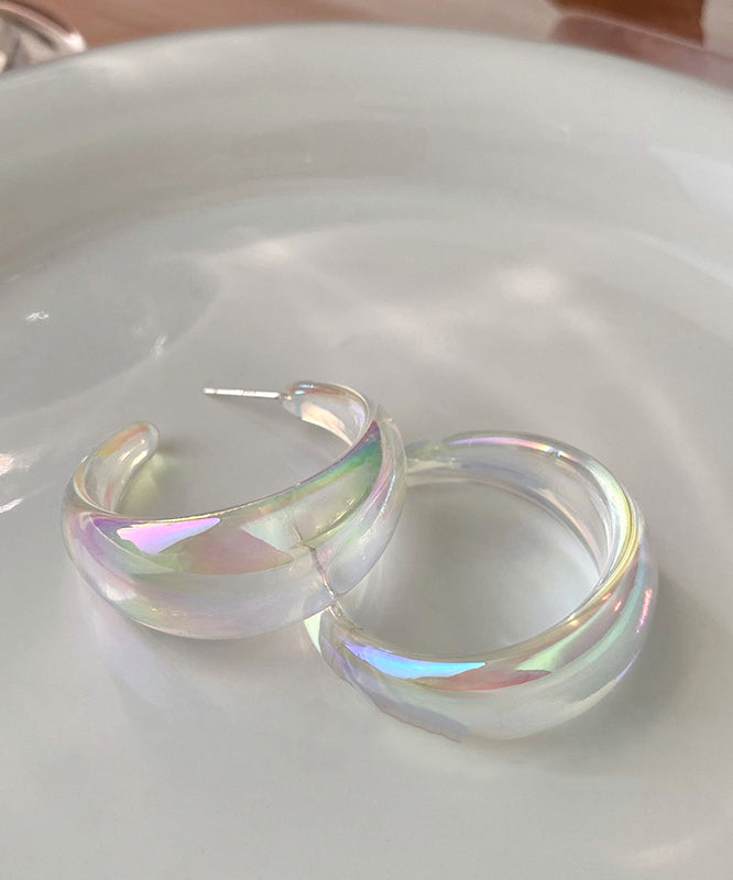 Earrings Hoop Rainbow New Acrylic