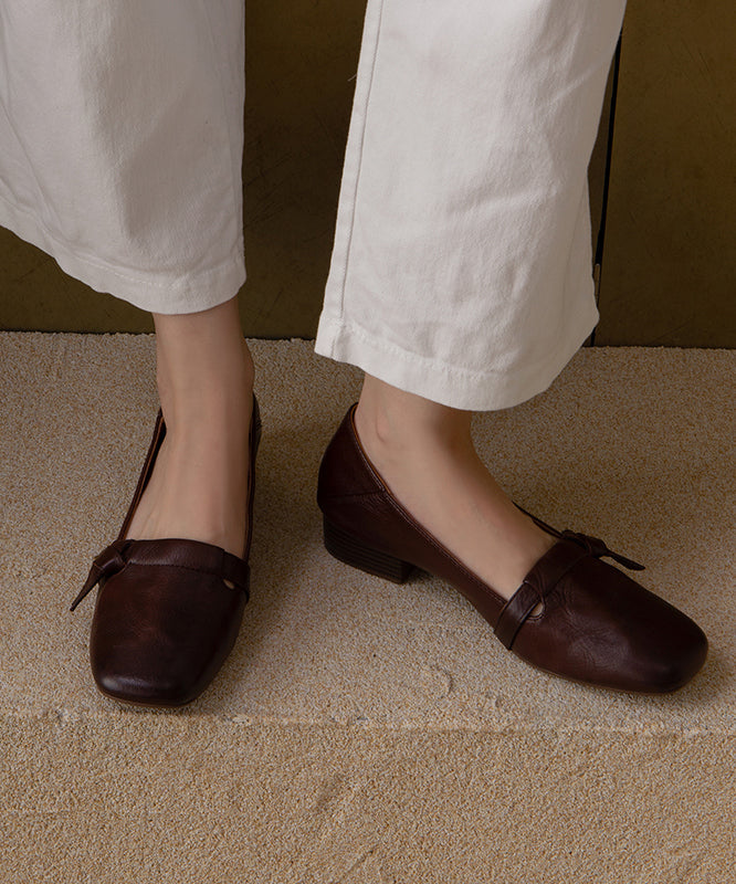 Leather Splicing Red Comfortable Flat Shoes Cowhide New