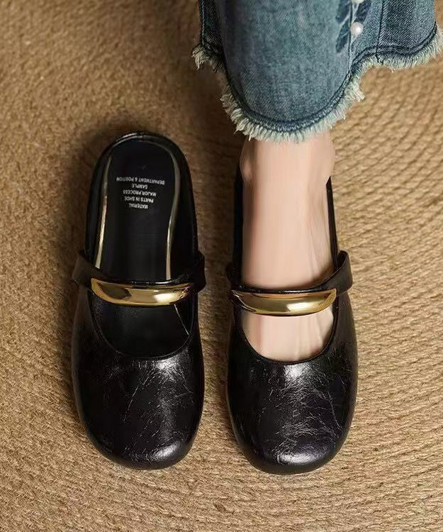 Soft Red Leather Faux Splicing Sandals New Slide