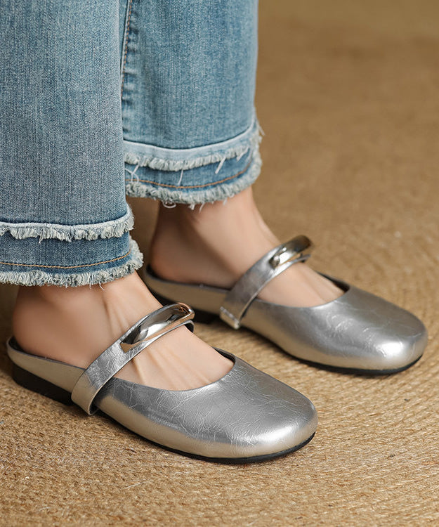 Soft Red Leather Faux Splicing Sandals New Slide