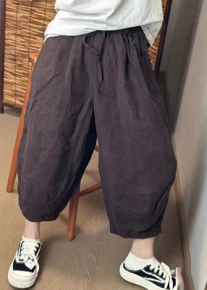 Beige Summer Retro Harem Oversized Linen Pants New