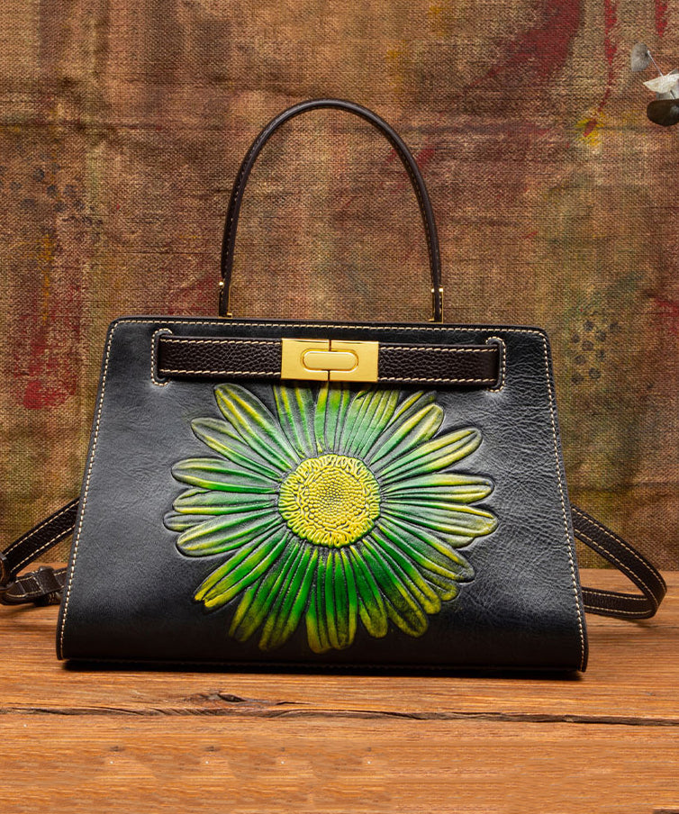 Brown Messenger New Leather Embossed Retro Bag Calf