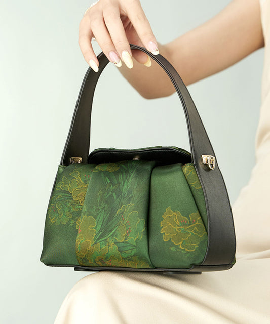 Silk New Retro Bag Embroidered Tote Green