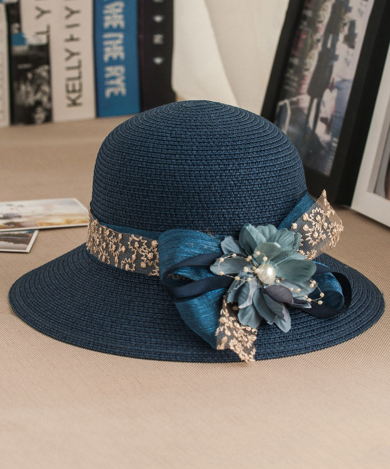 Floral New Floppy Hat Sun Rose Straw Woven