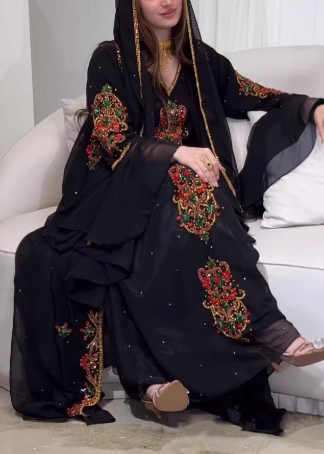 Summer Set Robe Black Two Style Embroidered New Pieces Dress