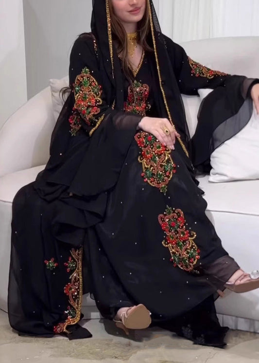 Summer Set Robe Black Two Style Embroidered New Pieces Dress