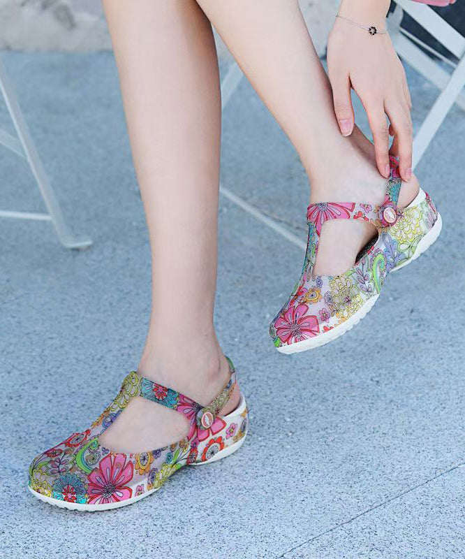 New Summer Hollow Out Print Wedge Beach Slide Sandals AG1011