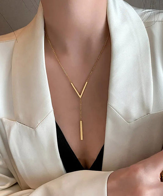 Neckla Colour Chain Gold New V-Shaped Long Clavicle Sexy