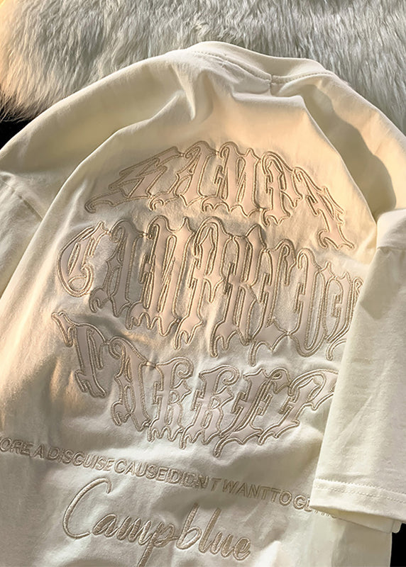 Letter Shirt New Embroideried Summer Designer White Mens T Cotton