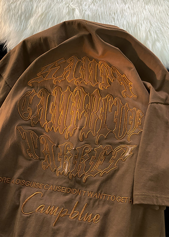 Letter Shirt New Embroideried Summer Designer White Mens T Cotton