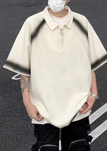 Cotton New Tie White Tees Graphic Oversized Summer Mens Dye