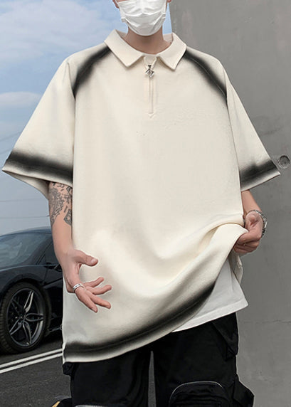 Cotton New Tie White Tees Graphic Oversized Summer Mens Dye