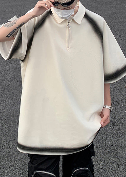 Cotton New Tie White Tees Graphic Oversized Summer Mens Dye