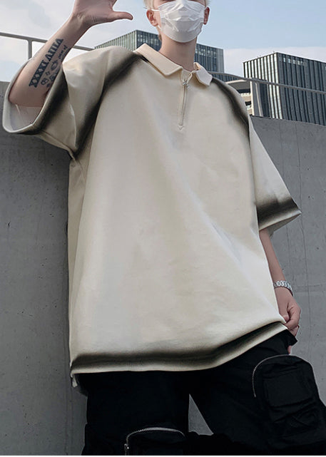 Cotton New Tie White Tees Graphic Oversized Summer Mens Dye