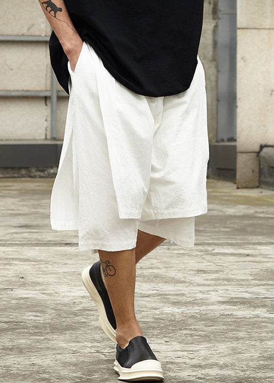 White Pockets Shorts False Men New Cotton Pieces Summer Two