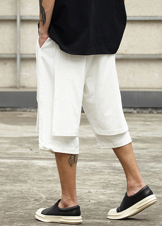 White Pockets Shorts False Men New Cotton Pieces Summer Two