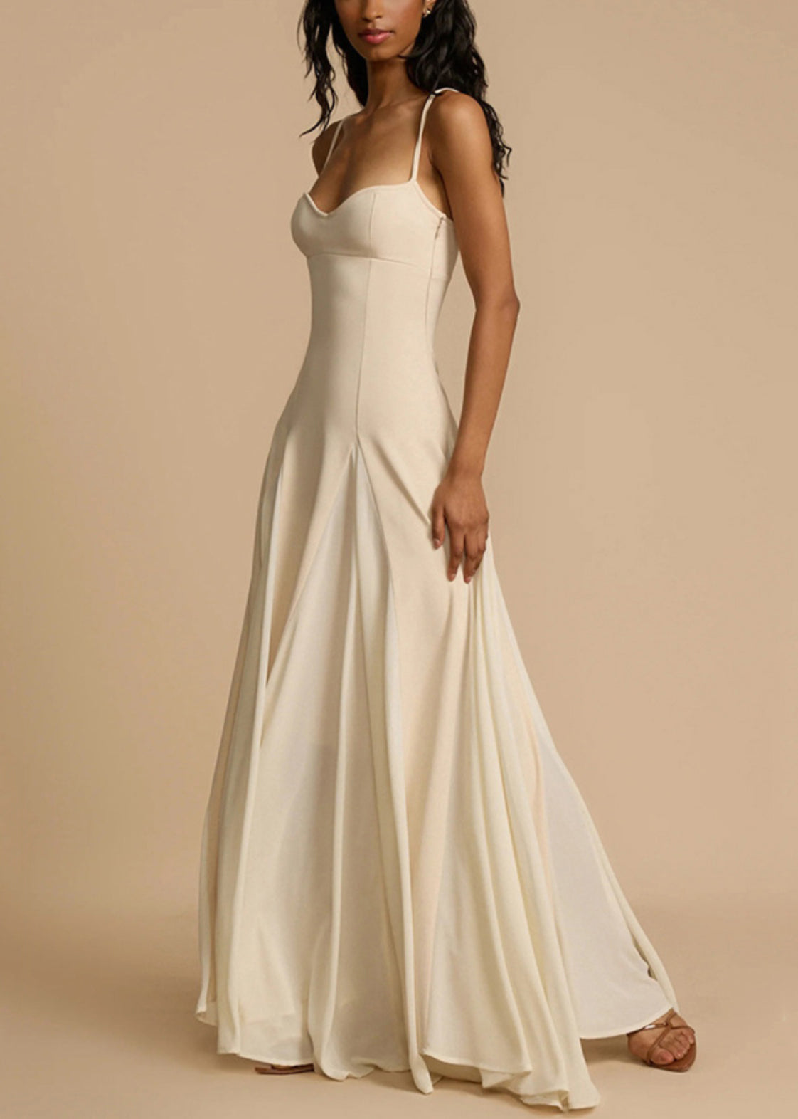 Spaghetti Strap Shoulder Zippered Cotton New Cold White Dress