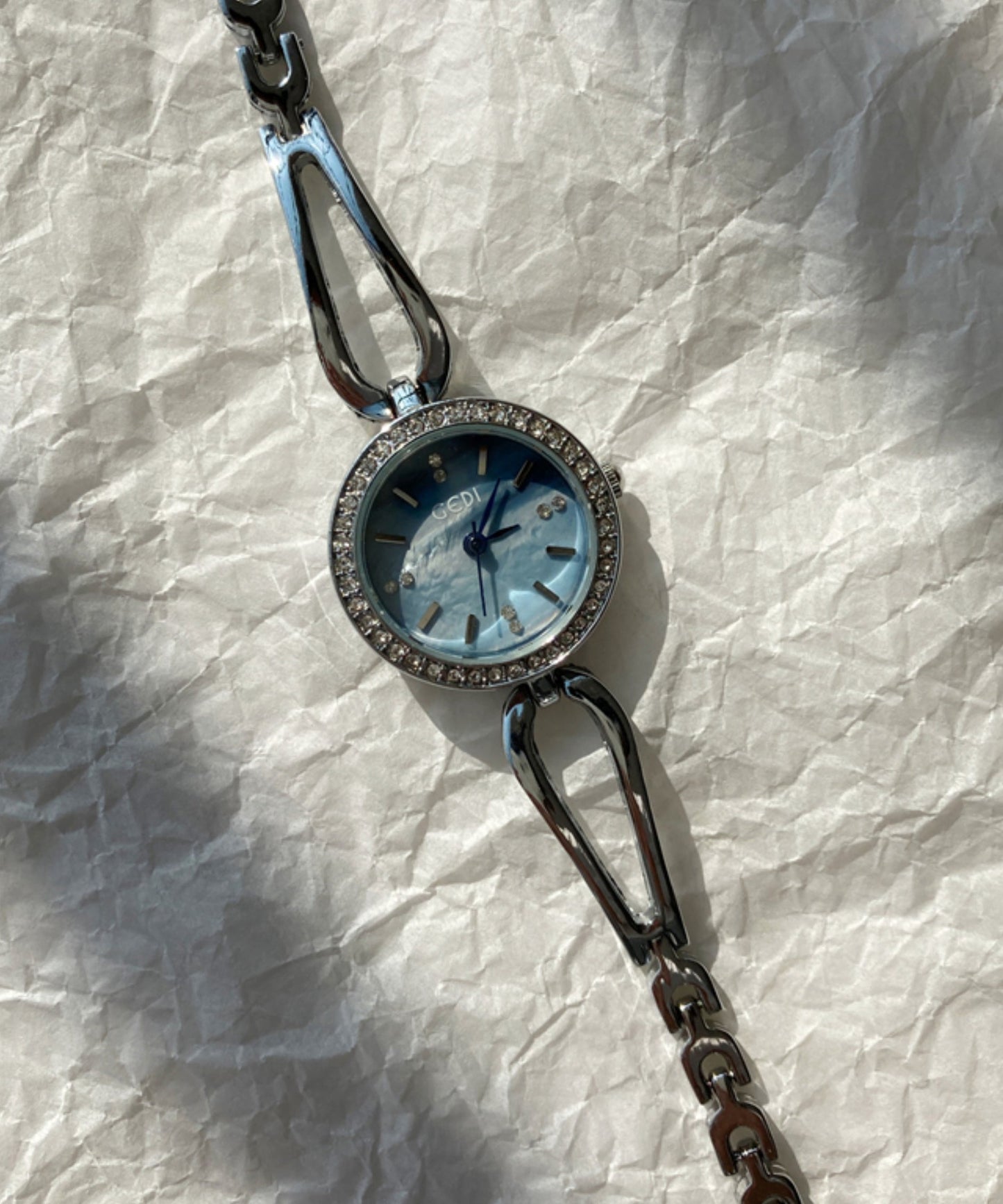 Movement Blue Novelty Quartz Watches Zircon Alloy