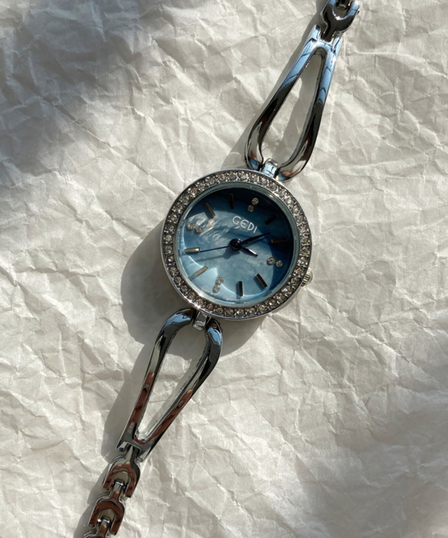Movement Blue Novelty Quartz Watches Zircon Alloy